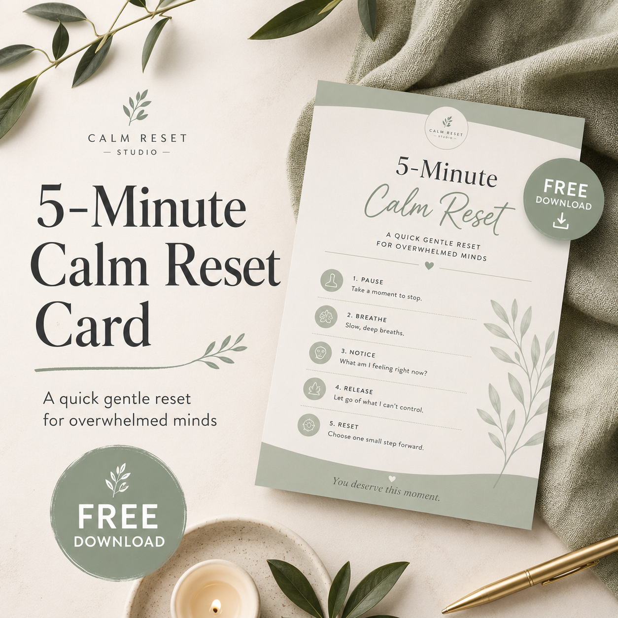 Free 5-Minute Calm Reset Card